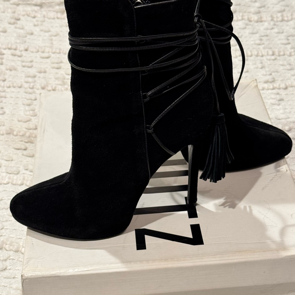 SCHUTZ Black Suede Ankle Boots